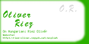 oliver riez business card